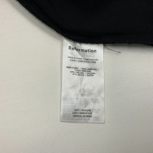 REFORMATION Wilde Puff-Sleeve Button-Front Midi Dress Goth Witchy Sz 8 - Picture 15 of 16